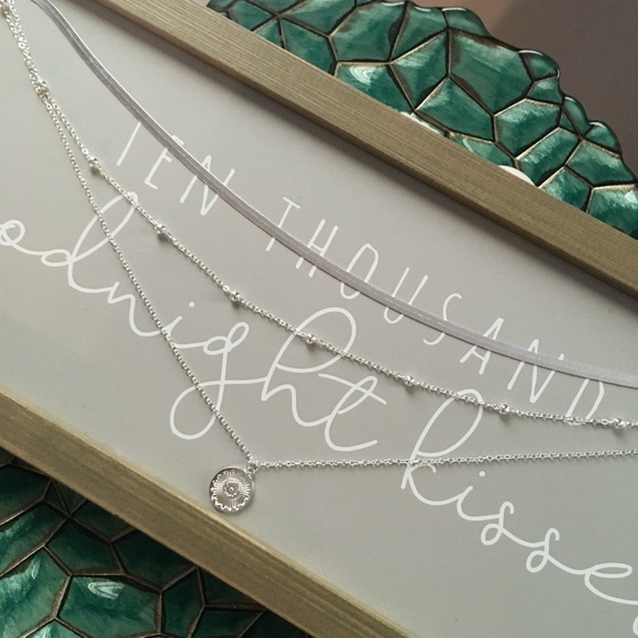 Silver Pendant Snake Chain Layered Beaded Necklace - Picture 3 of 7